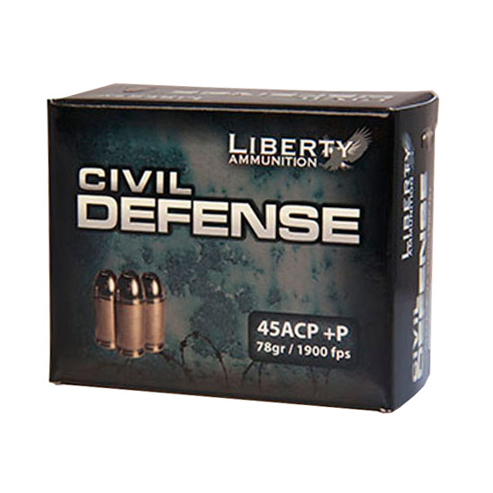 LIB AMMO CIVIL DEFENSE 45ACP 78GR HP 20/50 - Ammunition